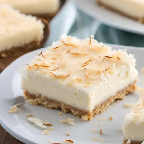 THE BEST COCONUT CHEESECAKE BARS RECIPE EVER!