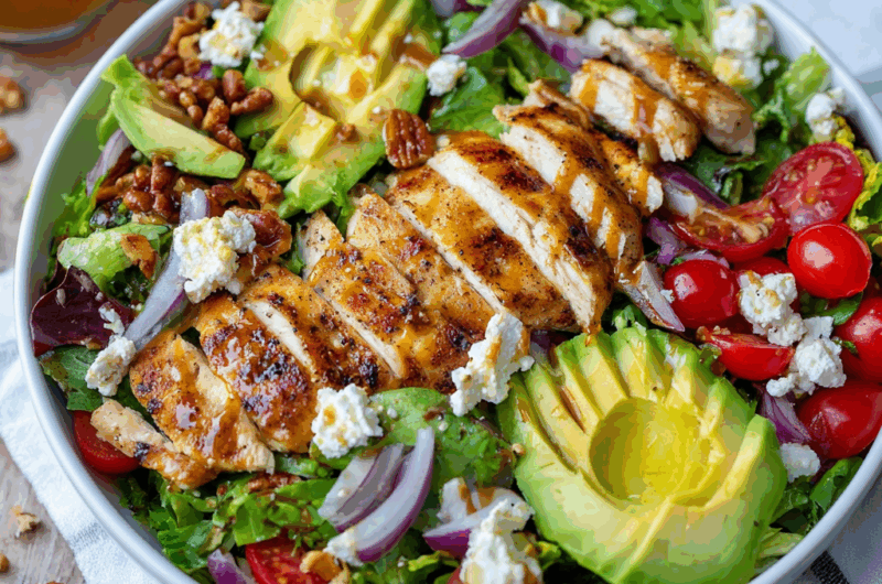 Clean Grilled Chicken Salad with Sweet Onion Dressing